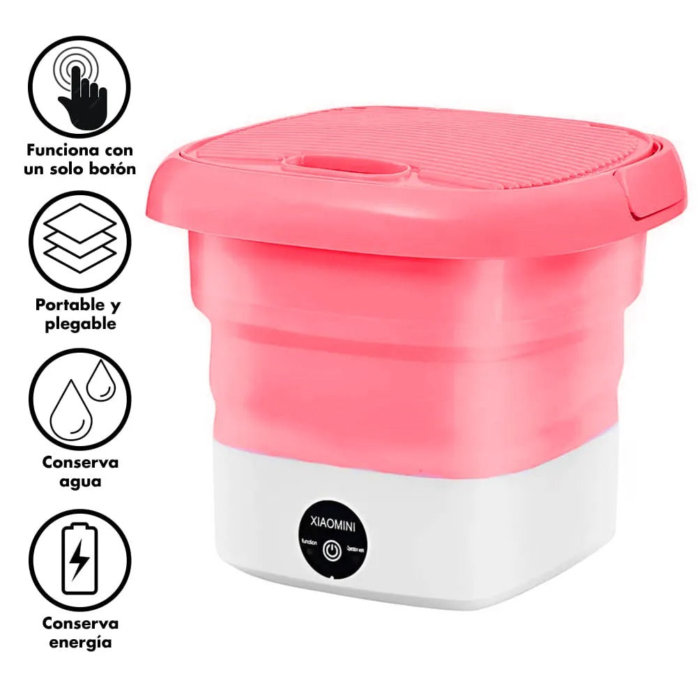🌿 EcoWash Mini Lavadora Portátil plegable + Cubo Secador🌀♻️