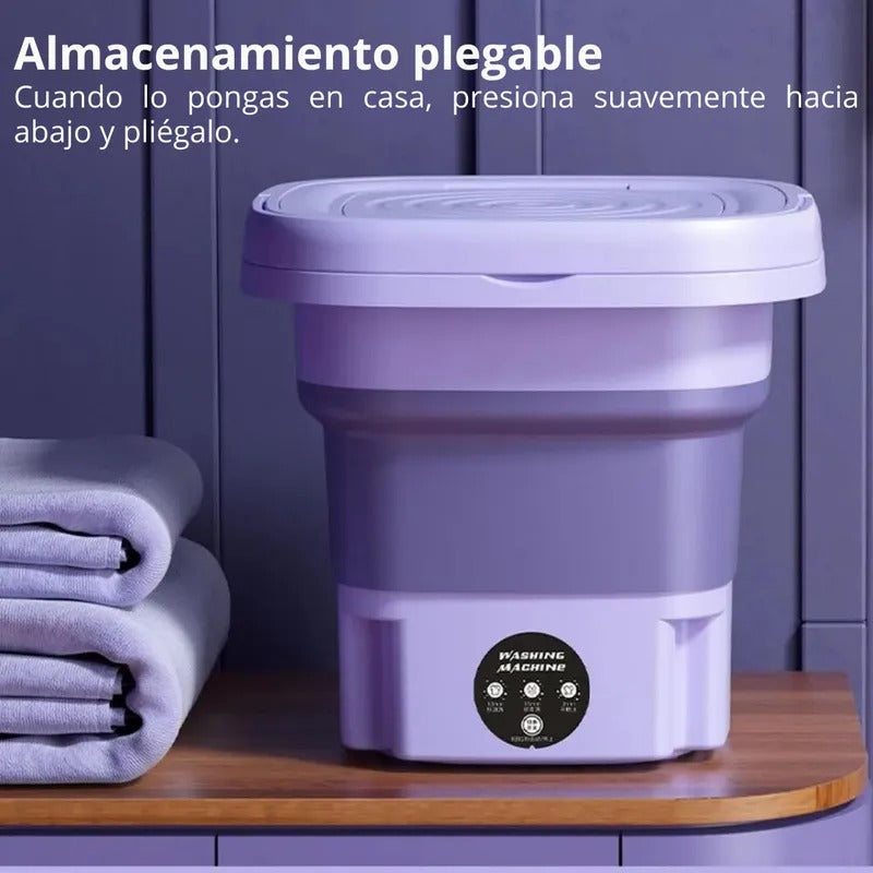 🌿 EcoWash Mini Lavadora Portátil plegable + Cubo Secador🌀♻️