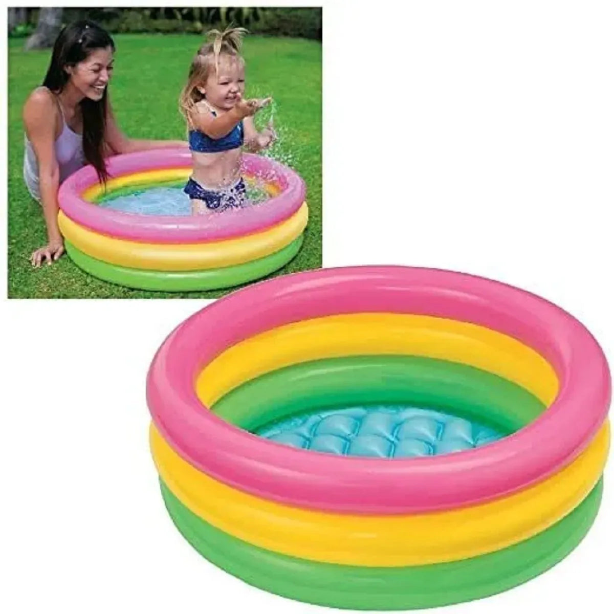 💧 Piscina para Bebé 👶 FONDO ACOLCHONADO Sunset Glow 60cm