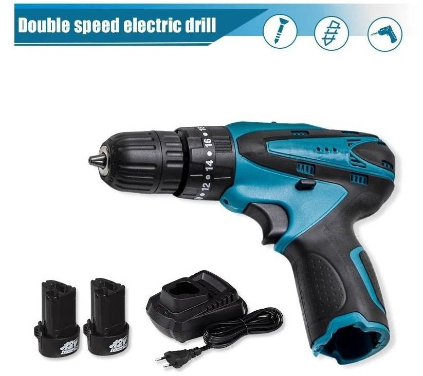Taladro Atornillador Inalambrico Recargable 2 Baterias 🔋 + 24 Piezas de Regalo 🎁