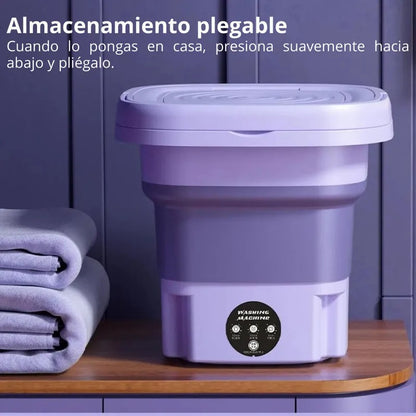 🌿 EcoWash Mini Lavadora Portátil plegable + Cubo Secador🌀♻️
