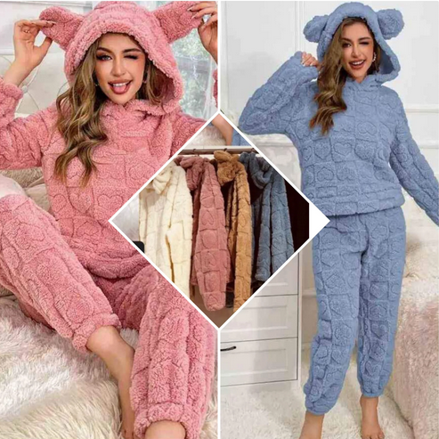 🧥Pijama de Corazones con Capucha❄️ PARA EL INVIERNO