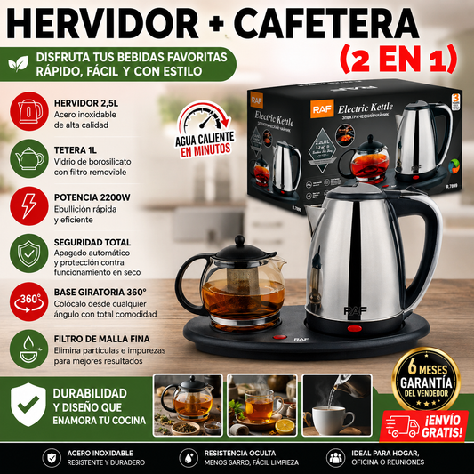 ☕SET de Hervidor Calentador Agua Eléctrico + Cafetera Eléctrica✨