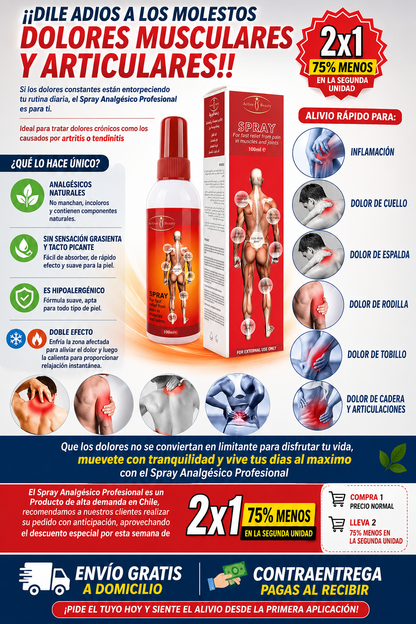 ¡¡DESCUENTO!! Spray Analgésico Profesional - Oferta 2X1 $19.990