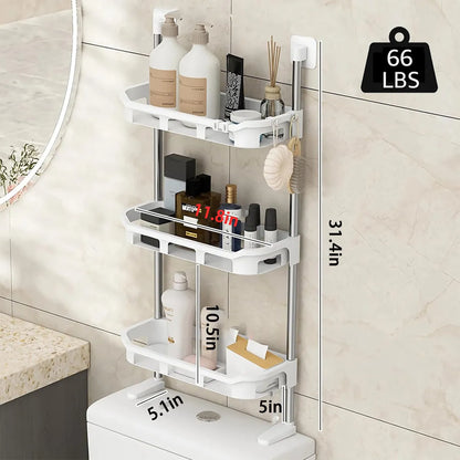 Estante Organizador de Baño WC de 3 Niveles🛁 – Práctico y Moderno💧