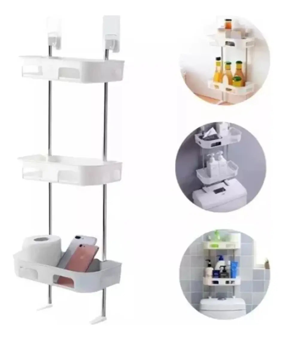Estante Organizador de Baño WC de 3 Niveles🛁 – Práctico y Moderno💧