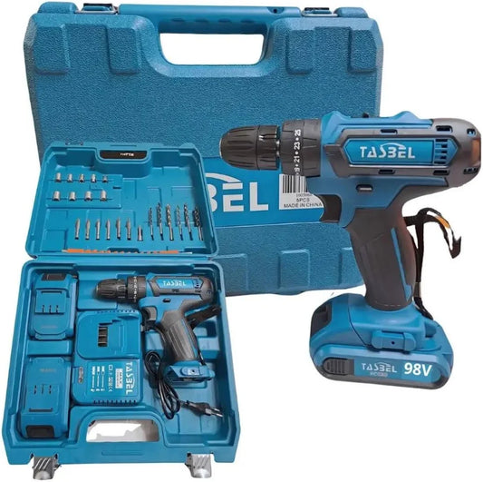 Taladro Atornillador Inalámbrico Recargable 2 Baterias🔋+24 Piezas de Regalo 🎁